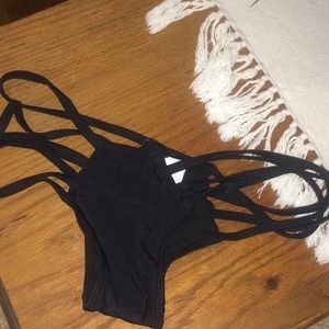 Strappy sexy black bikini bottoms